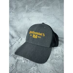 Continental Tire 150 Trucker Style Hat Gray Black Yellow Mesh Adjustable